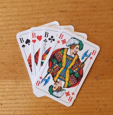 vier Buben aus einem Kartenspiel