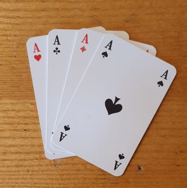 vier Asse aus einem Kartenspiel